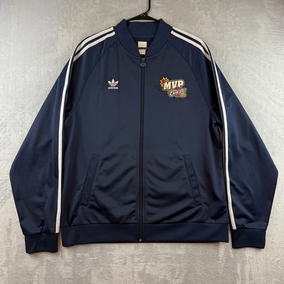Cleveland Cavaliers Track Jacket Mens XL Navy Blue Adidas Warm Up NBA Basketball - Picture 2 of 9